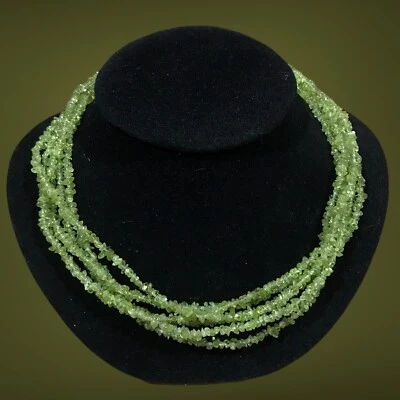 Collar PERIDOTO Silpada Plata de Ley 925 6 Hilos Múltiples Piedra Verde Retirada Foto 1 de 4
