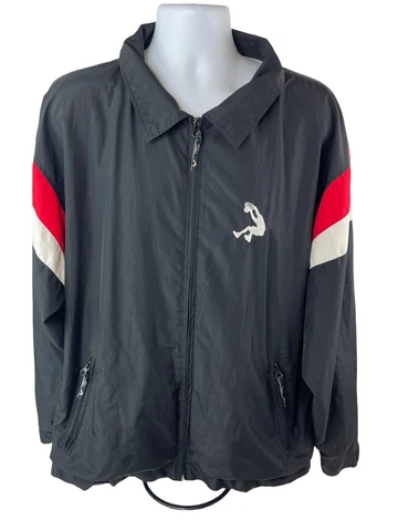 SHAQ Shaquille O Neal Jacket Mens Large Black Full Zip Jacket Windbreaker NBA Cover