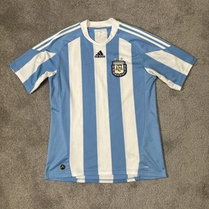 ARGENTINA Jersey Mens Medium Adidas Embroidered Striped Blue White Climacool - Picture 1 of 8