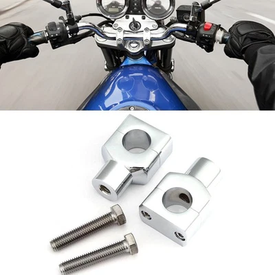 Motorcycle 1'' Handlebar Risers Clamps Handle Bar Mount For Honda Harley Cruiser - Image 1 of 4