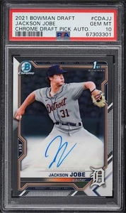 2021 Bowman Chrome Draft 1° #CDA-JJ Jackson Jobe AUTO PSA 10 GEM MINT - Foto 1 di 2