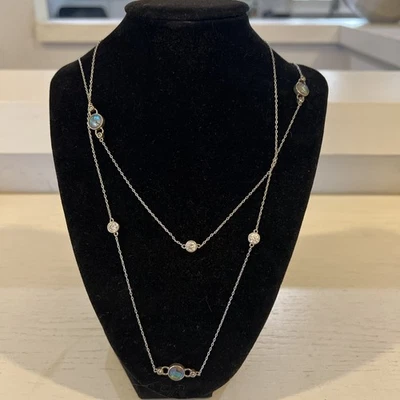 Judith Jack Swarovski Crystal Marcasite Long Necklace Sterling Silver - Image 1 of 4