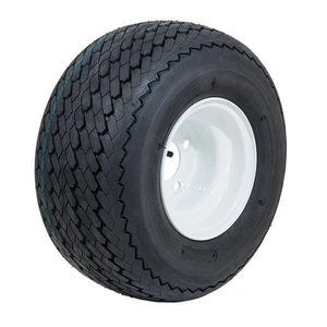 Set of 4 Golf Cart Tire/Wheel Assembly 8" GTW Topspin Sawtooth with White Steel - Picture 1 of 4