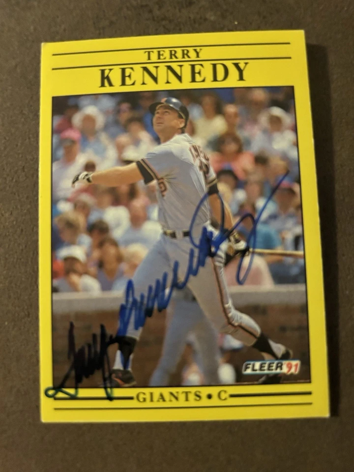 Terry Kennedy - San Francisco Giants 1991 Fleer AUTOGRAPHED  - Image 1 of 1
