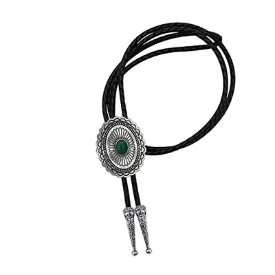  Vintage Americano Western Cowboy Arte Indiana Pedra Couro Genúnie Bolo Verde C - Imagem 1 de 4