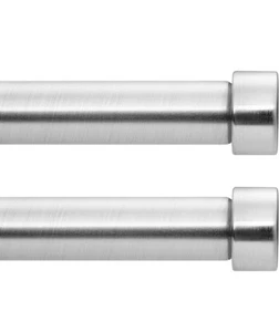 2 Pack Nickel Curtain Rods for Windows 66 to 120 Inch(5.5-10 Feet),1" Diameter - Picture 1 of 10
