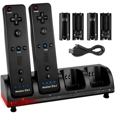 Ladegerät für Wii Fernbedienung,Ladestation für 4xWii Remote Aufladestation DHL - Bild 1 von 4