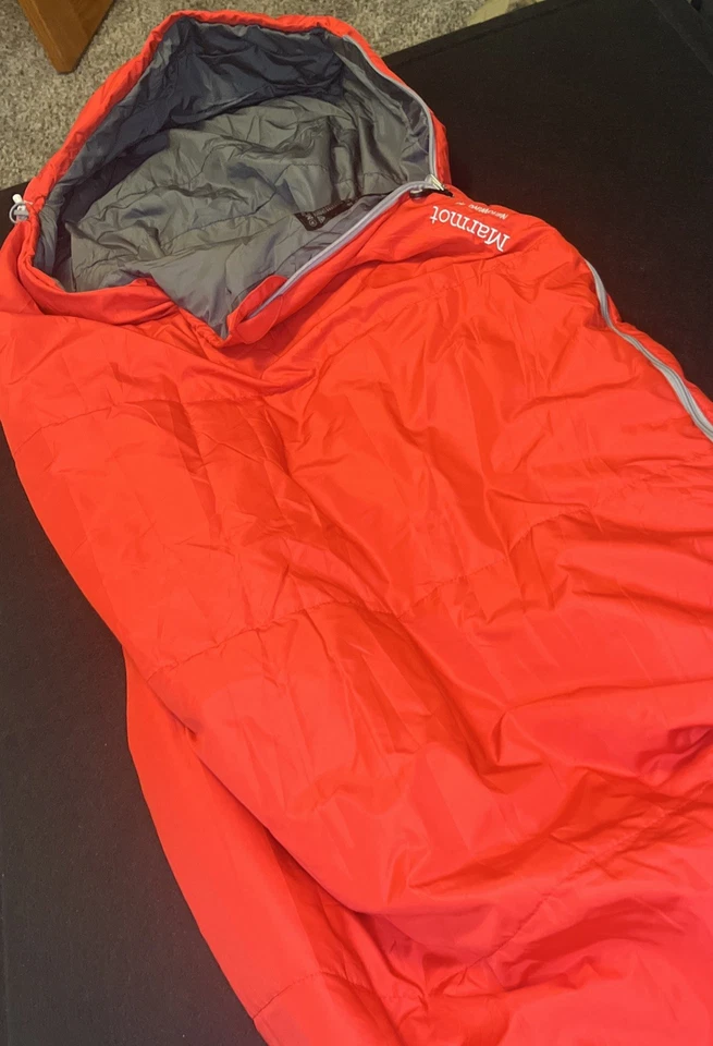 Спальный мешок Marmot NanoWave 45 красный премиум-класса упаковываемый легкий - Изображение 1 из 4