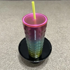 NEW STARBUCKS Rainbow Ombré Pink Stainless Steel Tumbler 24oz Venti Straw - Picture 1 of 4