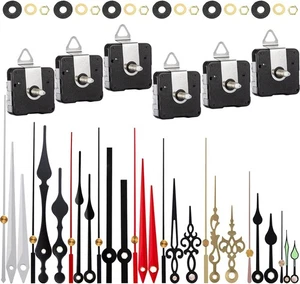EMOON 6 Pieces Clock Mechanism Replacement Total Shaft Length 7/8 in, Black - Picture 1 of 7