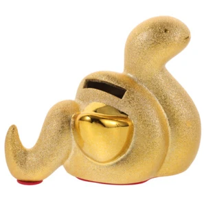 Lucky Snake Ornaments Cartoon Piggy Ceramic Adorn Animal Coin Bank - Imagen 1 de 12