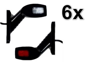 6 X 24V LED Rojo Naranja Blanco Intermitente Lateral Luces para Scania Man DAF - Imagen 1 de 6
