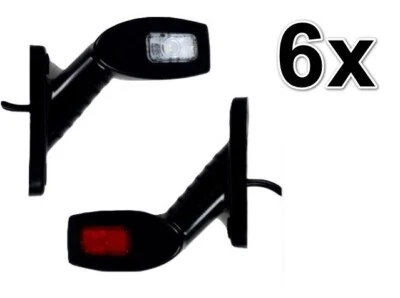 6 X 24V LED Rojo Naranja Blanco Intermitente Lateral Luces para Scania Man DAF - Imagen 1 de 4