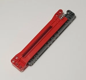 1x Lego® Technic Zahnstange 1 x 14 18942 dunkelgrau mit Gehäuse 18940 rot - Picture 1 of 2