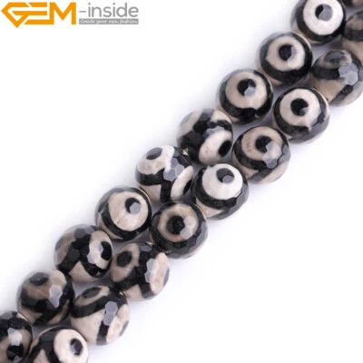 Tira natural facetada multicolor ágata cuentas sueltas fabricación de joyas hilo de 15"" Foto 1 de 4