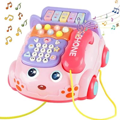 Baby Phone Toy Cartoon Toddler Phone Game Play with Call Piano Music and Light - Image 1 of 4