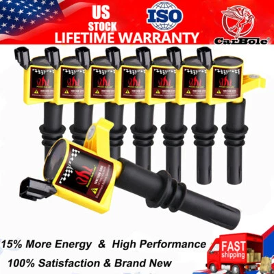 Bobina de encendido de alta energía 8 piezas para Ford F-150 2004-2008 4,6 l 5,4 l V8 Triton Foto 1 de 4