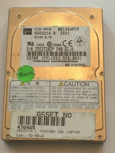 TOSHIBA HDD2514 B 2,5 POLLICI 12,5 MM 527 MB DISCO RIGIDO MK1924FCV fbc1f9 - Foto 1 di 1