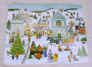 Vintage Christmas Greeting Card Snow Horse Carriage Christmas Fair - Unused - Picture 1 of 3