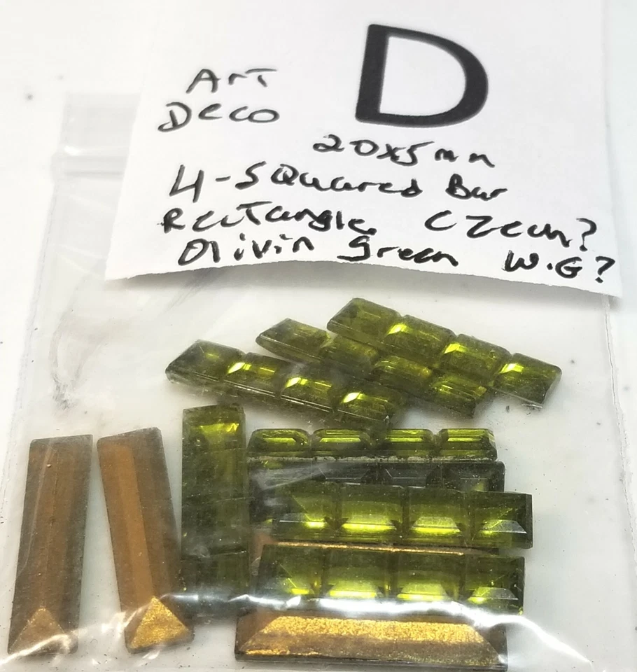 Vtg Art Deco Baguette Square Cut Czech Mix Sizes Rhinestone Jewelry Repair 4011 - Image 1 of 1