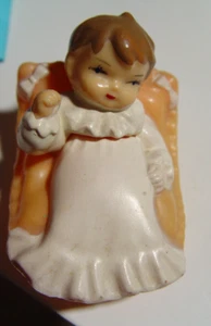 Vintage Wilton CHICAGO # 60643 Cake topper PEACH BABY DOLL In bed H50'S - Picture 1 of 6