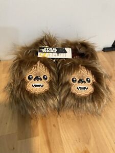 NWT Star Wars Toddlers Chewbacca Brown Furry Slippers