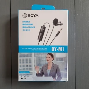BOYA BY-M1 3.5mm Lavalier Microphone Mic for DSLR Canon Nikon Camera Smartphone - Picture 1 of 3