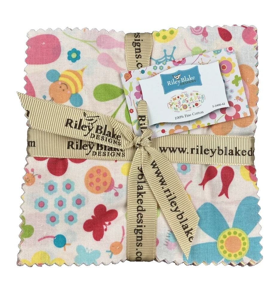 Apilador Riley Blake 5" 42 piezas 100 % algodón "acurrucado como un insecto" acolchado artesanal Foto 1 de 4