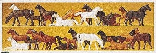 HO Preiser 14407 TWENTY-SIX (26) Horses : 1/87 scale Horse