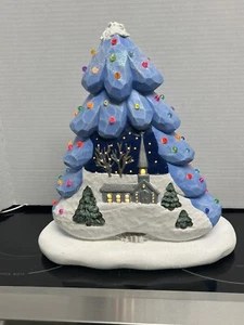 Cermic Tree , With Scene Heard Called A Whittle Tree🤷12.5, Lighted On Stand - Picture 1 of 4