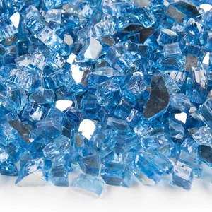 VIVID Pacific Blue Reflective Fireglass 1/2" Inch Fireplace / Fire Pit Glass - Picture 1 of 5