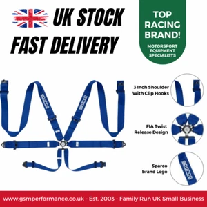 Sparco 6 Punkt Club Racer, Clip in FIA Rallye / Rennen / Motorsport Gurtband - Bild 1 von 2
