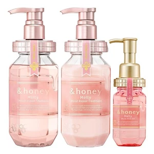 &honey Melty Moist Repair Shampoo & Treatment & Rich Hair Oil Set And Honey NEW - Picture 1 of 4