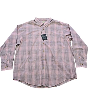 Haggar Men's Pink Gray Plaid Button Down Long Sleeve Casual Shirt Size 2XL NWT - Picture 1 of 13
