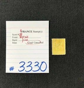 FRANCE Stamps, 1 Used/Cancelled Stamps, Scott #99, SCV 2017=$5.00, #3330 - Picture 1 of 2