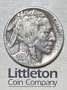 1936-D Buffalo/Indian Head Nickel - Original Clear Date - Littleton Coin Album - Picture 1 of 4