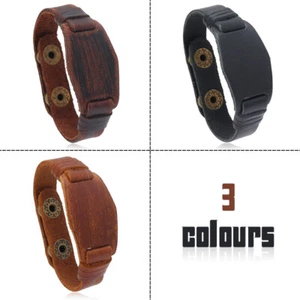 Vintage Leder Metall Armband Gothic Punk Armband Gewebtes Armband Schmuck Herren - Bild 1 von 13