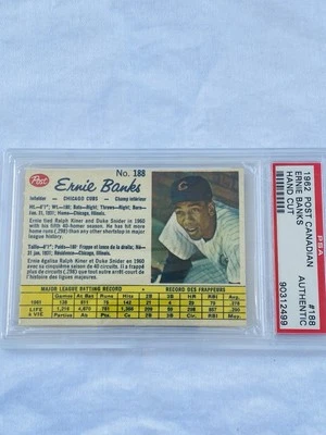 1962 POST CANADIAN ERNIE BANKS PSA CREASE FREE HAND CUT RAZOR SHARP BEAUTY RARE - Image 1 of 4