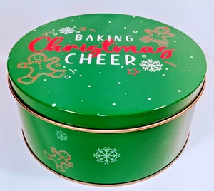 6" Round Metal Christmas Tin - Baking Christmas Cheer - Picture 1 of 2