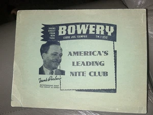 Portafotos de recuerdo 1949 "Bowery" Detroit, MI - America's Leading Nite Club * - Imagen 1 de 4