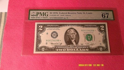 1976 $2 Federal Reserve *STAR* NOTE PMG SUPERB GEM 67 EPQ-ONLY 3 FINER - Image 1 of 2