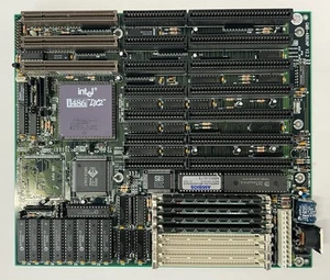 UNTESTED Socket 3 Intel i486 DX2 CPU and vintage motherboard with RAM - Picture 1 of 13