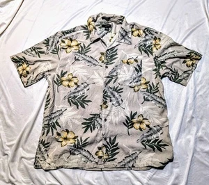 Visitor Mens Shirt XL Button Up Hawaiian Short Sleeved 100% Washable Silk - Bild 1 von 4