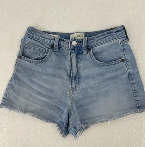 Universal Thread Damen JEAN SHORTS Größe 4R hoher Bund 90er Cutoff hellblau - Bild 1 von 11