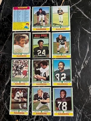 1974 Topps Football Oakland Raiders Team Set 21ct Ray Guy RC - Image 1 of 4