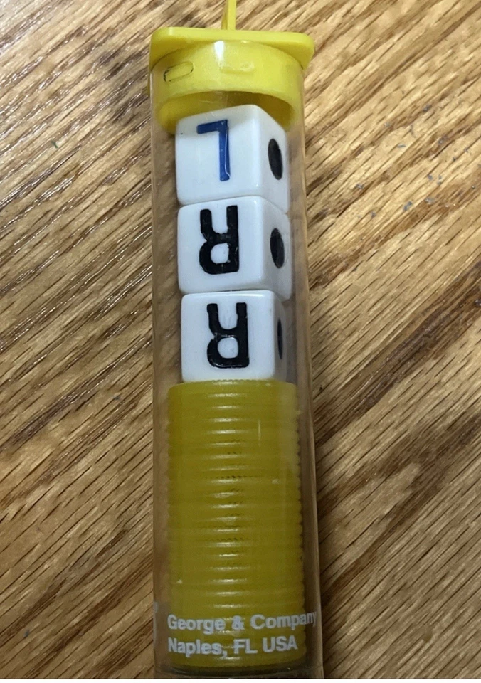 LCR 左中右骰子游戏 二手 那不勒斯 FL 美国制造 非常好 — 第 1/2 张图片