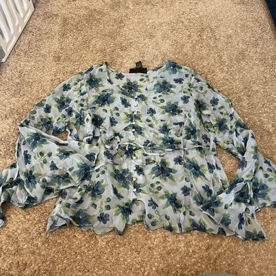 Vintage y2k Venezia Boho Floral Gran Tamaño Mangas Campana Hada Paisley 18/20 Foto 1 de 4