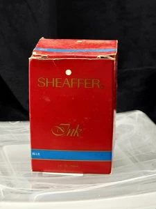 Vintage Sheaffer Skrip Füllfederhalter Tinte blau 2oz Flasche mit Box NOS voll - Bild 1 von 8