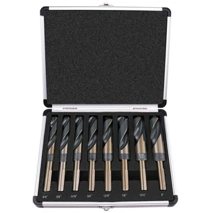 8-Piece Premium 1/2” Reduced Shank Silver and Deming Large Drill Bit Set in A... - Picture 1 of 7