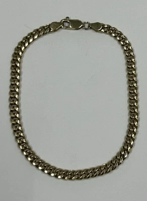 Браслет из желтого золота 10 карат с кубинскими звеньями 8 дюймов - Изображение 1 из 4